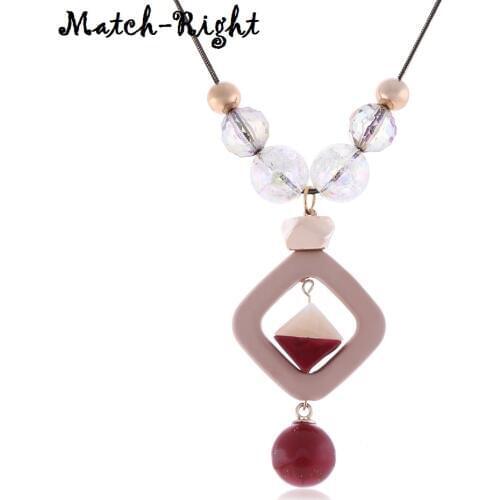 Womens Sweater Long Necklace for Women Acrylic Beads Necklaces & Pendants New Fashion Jewelry for Gifts to a Woman NR013