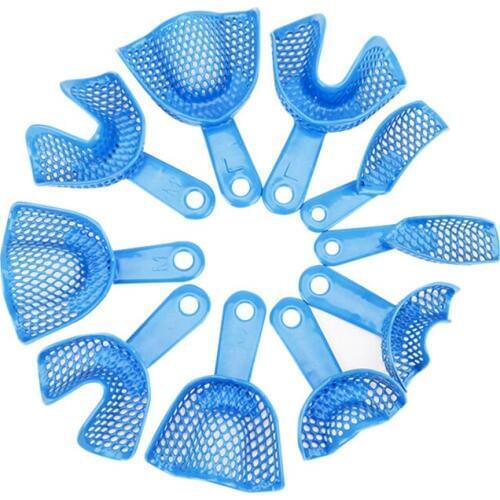 10pcs Dental Products Impression Metal PVC Tray