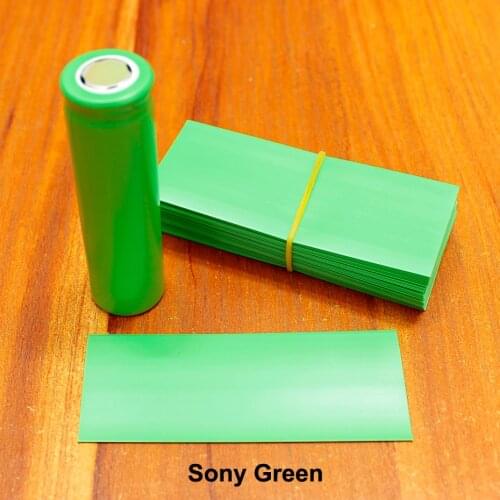 100pcs/lot Pet Single Section 18650 Heat Shrinkable Tubing Imported Battery Sheathed Flame-retardant Cell Skin Matte Green