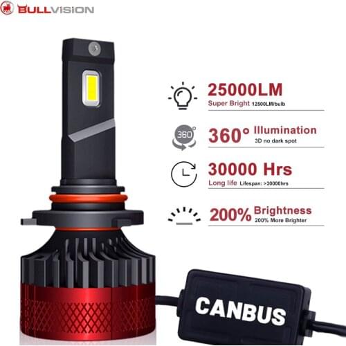 2Pcs F5 H4 LED Headlights Canbus H7 Bulb Fog Light H1 9012 9005 HB3 9006 HB4 6000K 20000LM Bulbs Auto Lamp Car Lights 12V