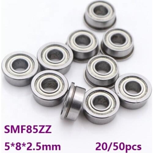 20pcs/50pcs Mini Flange Bearings SMF85ZZ 5x8x2.5mm Stainless steel bearings Miniature Deep groove Ball Bearing 5*8*2.5mm