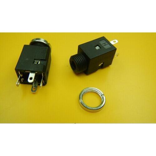 200PCS/Lot PJ-341 3.5MM Audio/video Female Socket/Jack Connector vertical 3Pin 4Pin 3P/4P with nut