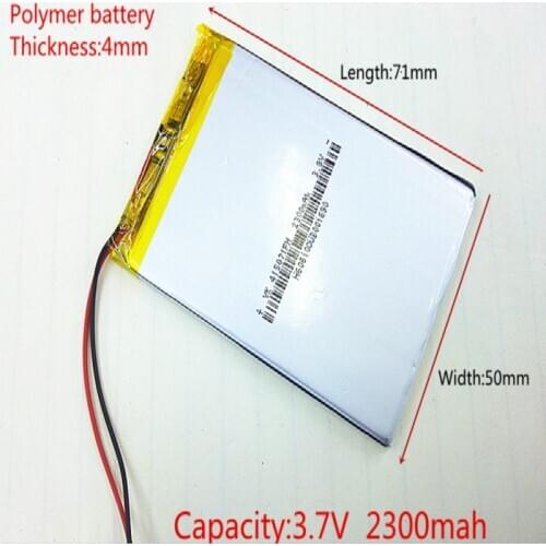 3.7V 2300mAh 415071 Lithium Polymer LiPo Rechargeable Battery ion cells For Mp3 Mp4 Mp5 DIY PAD DVD E-book bluetooth headset