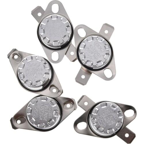 KSD301 250V 10A Thermostat Temperature Control Switch 135 Celsius N.C 5 Pcs