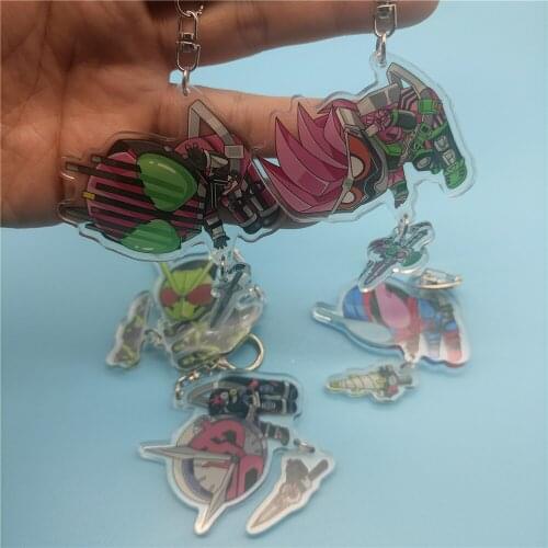 Masked Kamen Rider Key Chains Two-sided Keychain Cosplay Acrylic Pendant Keyring Accessories