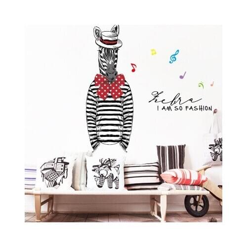 Black Creative Diy Zebra Modern Living Room Home Decor Vinyl Wall Sticker Abstract Animal Bedroom Decoration Wall Decal Stickers