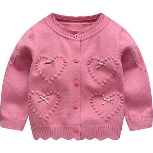 Childrens knitwear cardigan for baby girl mink sweater 0-24month