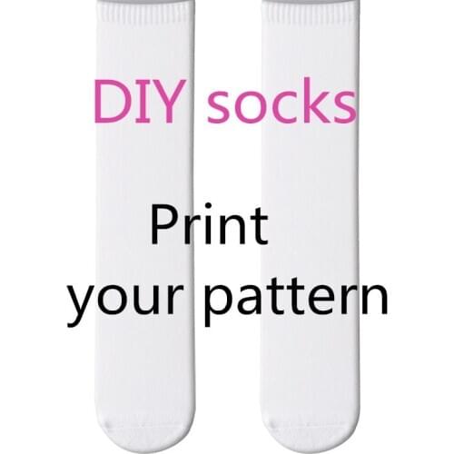 Design New 3D Print DIY Socks Unisex Women Customer Made Long Stocks Cotton Breathable female Sock summer Socks