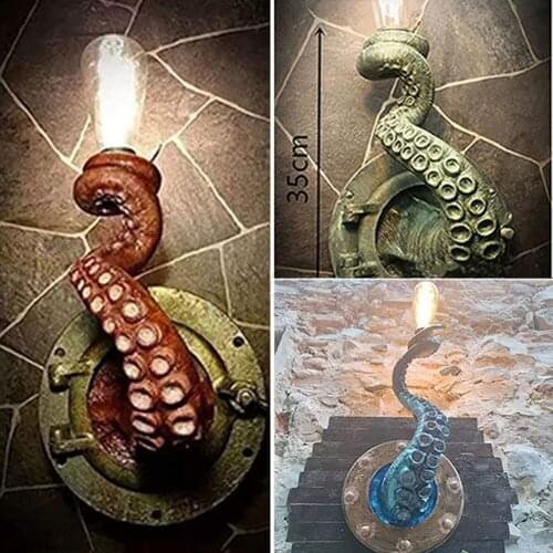 Retro Octopus Electric Light Tentacle Monsters with Bulbs Hanging on Wall Octopus Tentacle lamp Holder for Home Decor Pr