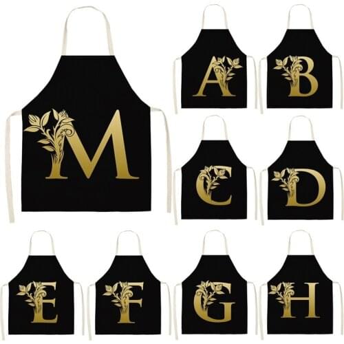 26 golden letters apron maid apron kids kitchen baking accessories aprons for women Household cleaning Woman kitchen apron Apron