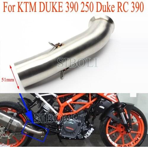 51mm Motorcycle Exhaust Muffler Middle Connect Link Pipe Slip-on For KTM DUKE 390 Duke 250 RC390 2017 2018 Years