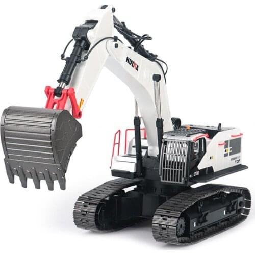 Remote Control Truck Huina 1:14 Excavator 1594 Alloy 2.4Ghz Radio Controlled Car 22 Channel Engineering Toys