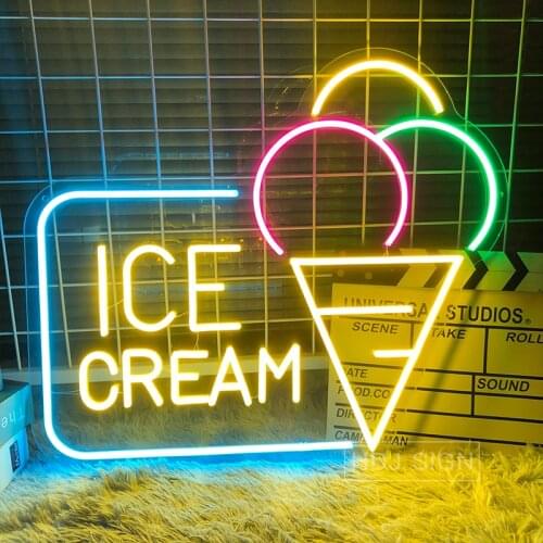 Personalized Custom Neon Sign ice cream Flex Led Text Party Wedding Led Home Room Decoration