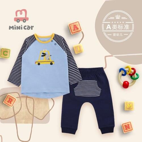 Boys suit boy baby spring and autumn cotton clothes two piece suit long sleeve T-shirt + trousers