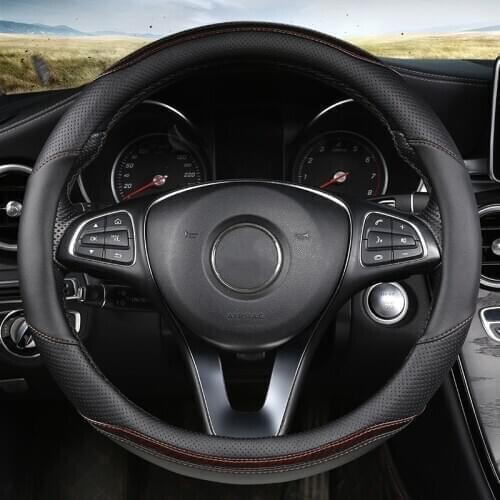 ZHOUSHENGLEE Microfiber Leather Car Steering Wheel Cover For Suzuki Vitara Swift Jimny SX4 S Cross Dzire Celerio Ertiga APV