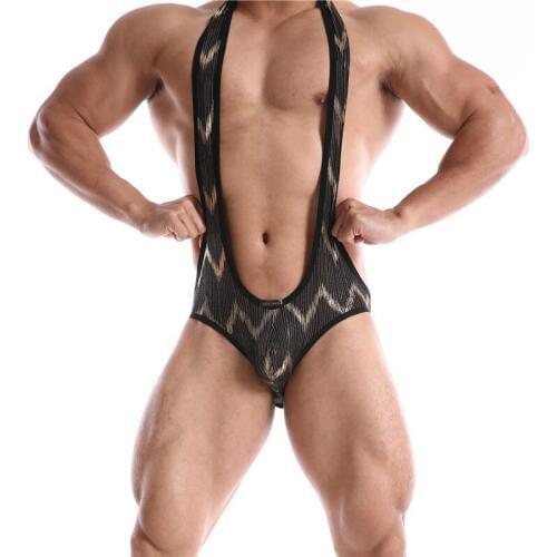 Fashion Men Undershirt Underwear Sexy Wrestling Suit Men Bodysuits Mens Jumpsuit Suspender Teddies Underwear One-Piece Bodysuit