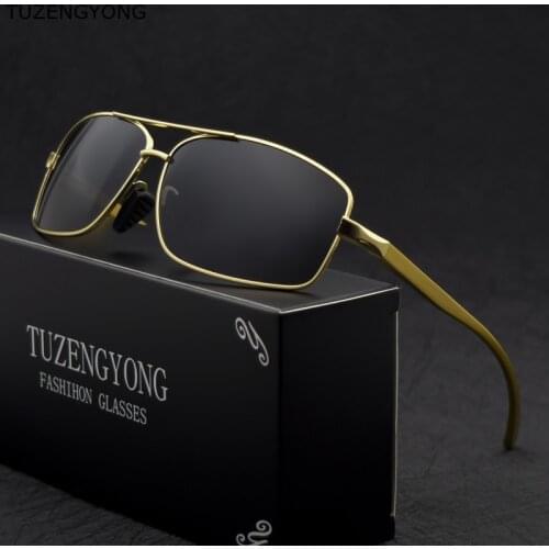TUZENGYONG Brand 2019 New Polarized Mens Sunglasses Aluminum Sun Glasses Eyewear Accessories For Men oculos de sol masculino