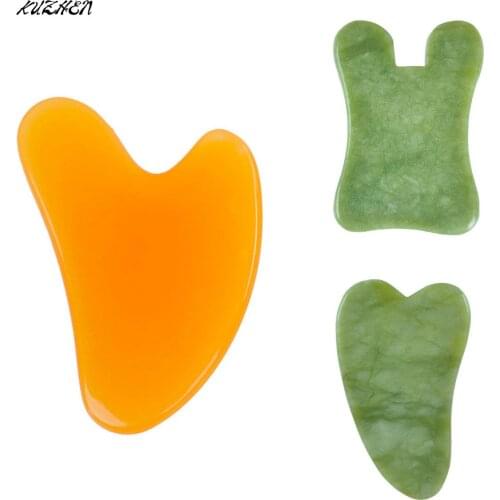 Natural Jade Massage Guasha Stones Board For Face Acupoint Scraping Jade Facial Massage Tools Health Care Massager