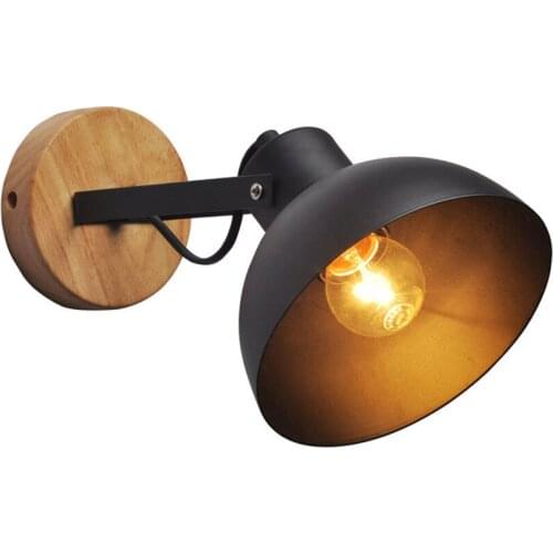 Simple Personality Iron LED Wall Lamp Semi-circular Indoor Lighting Restaurant Aisle Corridor Bedroom Decor Wood Wall Light