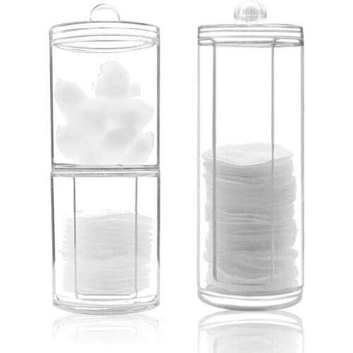 Transparent Acrylic Cotton Swabs Makeup Cotton Removable Combination Storage Round Storage Box Combined Storage Box For Home