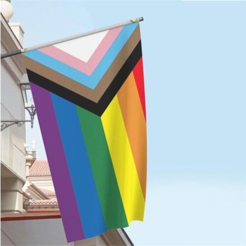3*5ft Rainbow Flag LGBT Bisexual Gay Flag Pride Flag Rainbow Flag LGBT Gay Tsundere Flag Polyester Large Outdoor Banner Strip