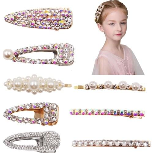 Luxurious Pearl Hair Clips for Women Elegant Women Barrettes Hairpins Geometric Hairclip Girls Headwear Hair Accessories