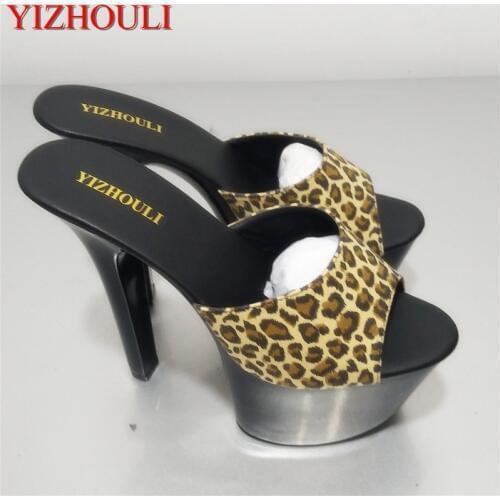 HOT SALE 6 Inch High Heel Sandals NEW Fashion Women Dress Sexy Shoes 17cm Crystal Shoes Exotic Dancer Slippers