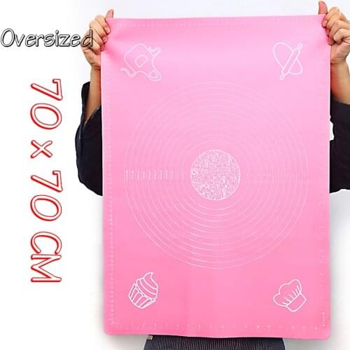 70/64/40Cm Silicone Kneading Dough Mat Nonstick Cookie Cake Baking Mat Fondant Pizza Biscuit Rolling Pad Paste Flour Table Sheet