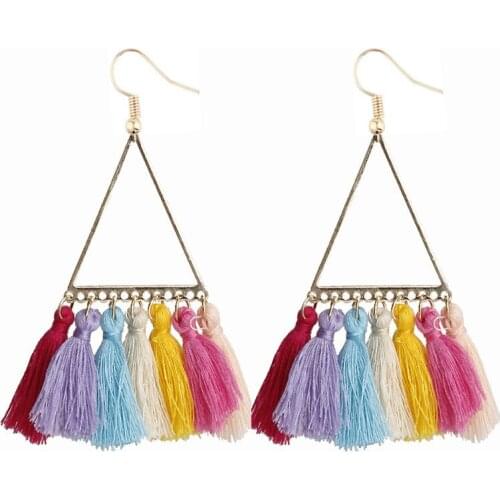 Modern Womens Earrings 2021 Europe America Fashion Boho Ethnic Style Sector Earrings Wool Retro Tassels Pendants Ornaments