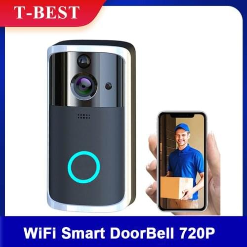 WiFi Smart DoorBell 720P 2-way Audio Video Doorbell Support Infrared Night View PIR Motion Sensor Android IOS APP Remote Control