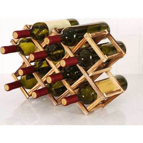 3/6/10 Bottle Storage Rack Pine Wood Folding Wine Racks Solid Wood Wine Shelf Multi-bottle Storage Ornaments Red Wine
