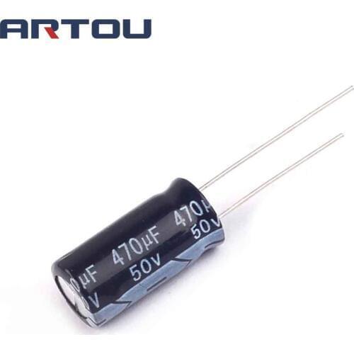 50PCS 50V 470UF 10*20 10X20MM 470UF DIP Aluminum electrolytic capacitors