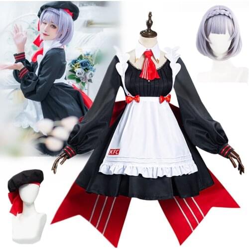 Anime Genshin Impact x KF C Noelle Maid Dress Cosplay Costume Halloween Carnival Suit Uniform cosplay accessories