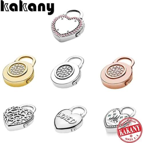 New High-quality 100% 925 Sterling Silver Original Heart-shaped Bracelet With Padlock Diy Couple Romantic Accessories