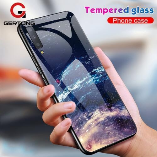 Tempered Glass Phone Case For Samsung Galaxy A7 2018 A750 S10 Plus S10e Coque Cover Silicone Bumper Protective Capa