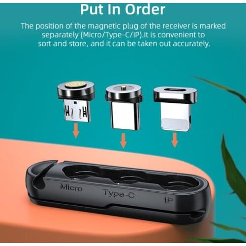 Black Magnetic Charging Cable Environmentally Friendly Silicone Portable Storage Box Magnet Adapter Connector W3JD