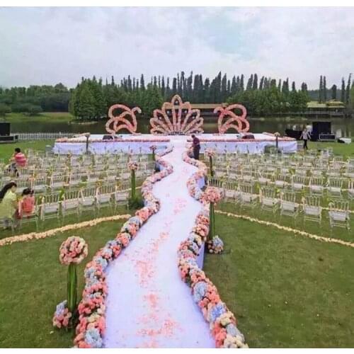 100CM x25CM Artifical Rose Hydrangea Styles Flower Rows for Wedding Party Arch and T Station Decoration Flowers DIY Supplies