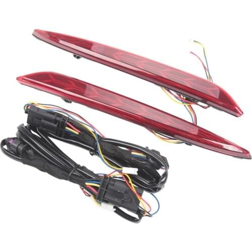 DHBH-Rear Bumper Turn Signal Brake Light Modified Tail Light Fog Light for Tesla Model3 17-21 Fish Bone Tail Light with Cable