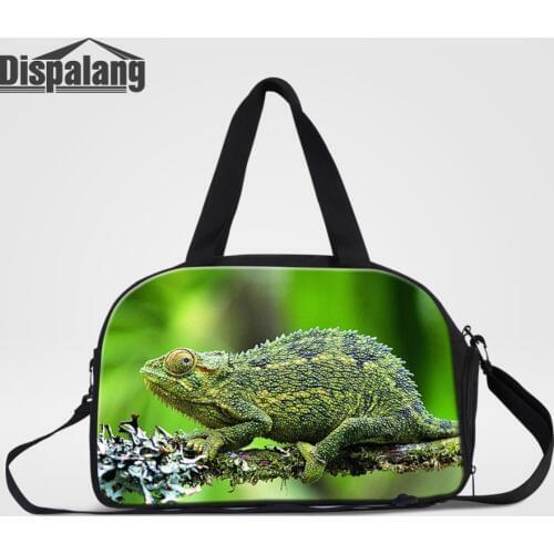 Dispalang Lizard Print Travel Luggage Bag For Men Women Big Size Folding Carry-on Duffle Bag Foldable Travel Crossbody Bags