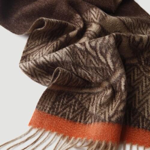 Double-sided jacquard cashmere scarf Women Winter Autumn shawl dual-use Inner Mongolia thickened warm cashmere Pashmina