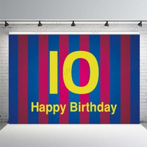 10th Football Soccer Sports Backdrop Kid Baby Happy Birthday Party Background Custom Photo Background Photocall Studio Banner