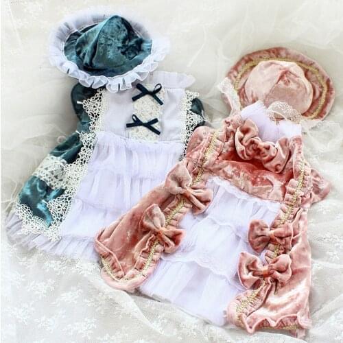 Free Shipping Handmade Dog Clothes Noble Velvet Royal Style Cat Pet Apparel Hats 2 Colors Spring Tour Poodle Maltese Yorkie