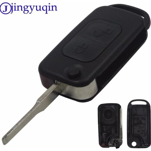 Jingyuqin 10PcS For Merces-Benz A C E S 2 Buttons Switchblade HU64 Flip Car KEY Styling Remote Case Shell(Infra Red) Replacement