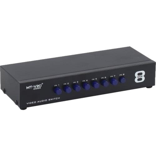 AV Switch Box Composite Selector 8 Port RCA Audio Video 8 In 1 Out To TV Swithcer Adapter for DVD HDTV Converter