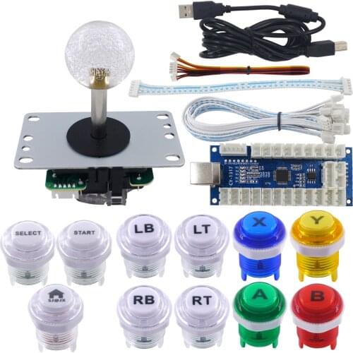 SJ@JX Arcade Game LED DIY Kit Controller Cherry MX Microswitch LED Button 8 Way Joystick Encoder for PC MAME PS3 Raspberry Pi