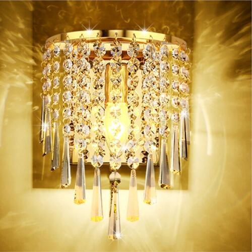 Led crystal wall lamp bedroom bedside wall lamp living room staircase corridor wall lamp hotel restaurant crystal lights