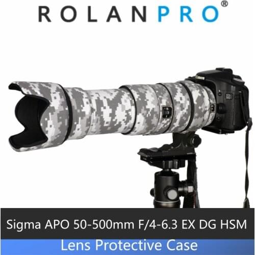 ROLANPRO Lens Camouflage Coat Rain Cover for Sigma APO 50-500mm F/4-6.3 EX DG HSM Lens Protective Case For Nikon Canon SLR