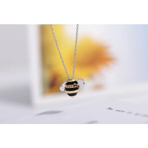 Daisies 925 Sterling Silver Cute Bee Necklaces & Pendants Sterling Silver Choker Necklace Jewelry Collar Colar de Plata