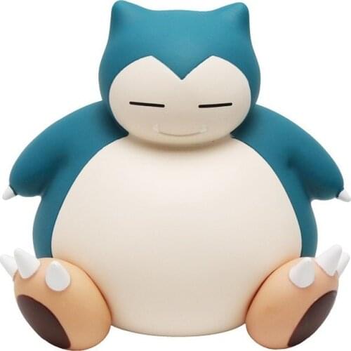 2021 Pokemon Model Snorlax 16CM Sitting Posture Snorlax Pikachu Suit Cartoon Movie Action Toy Figures Children Gift Savings Bank