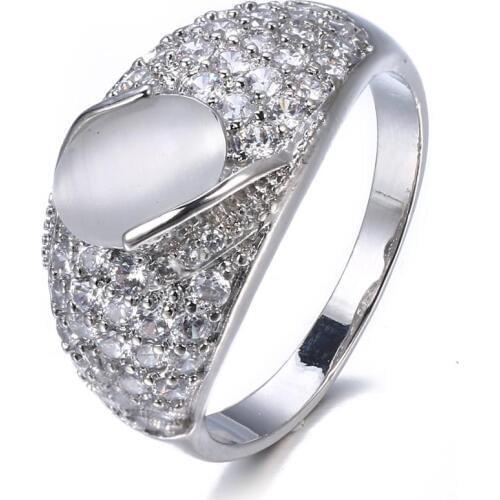 Bettyue New Arrival White Color Fashion Circular Ring With Cubic Zircon Distinctive Jewelry In Banquet For Women Ornament